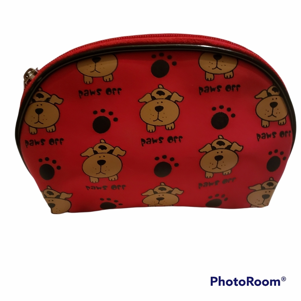 David and Goliath Paws Off red pouch handbag.